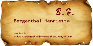Bergenthal Henrietta névjegykártya